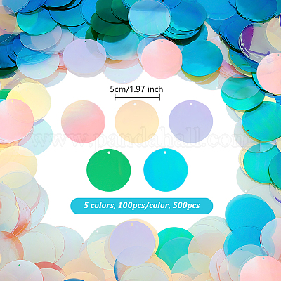 500 шт. 5-х цветные переливающиеся подвески из ПВХ с пайетками/блестками KY-OC0001-33C-1