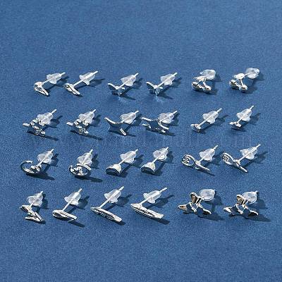 2 пара сережек-гвоздиков из сплава для женщин EJEW-FS0001-27A-1