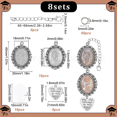 Набор для самостоятельного изготовления овальных и сердечных подвесок из сплава для украшения выпускного DIY-SC0025-37-1