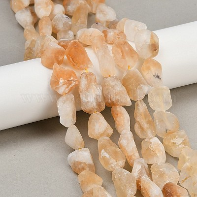 Нити бусин из натурального матового необработанного цитрина G-G282-A01-01-1