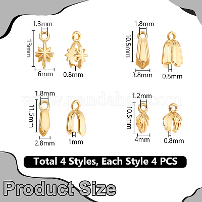 16 шт. 4 стиля из нержавеющей стали 304 с держателями для ледорубов STAS-UN0059-73G-1