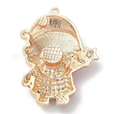 Рождественские подвески из цинкового сплава со стразами&nbsp;LS-PALLOY-K008-01D-KCG-1