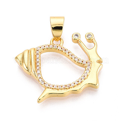 Латунные микропаве прозрачные подвески с фианитом KK-N268-56G-1