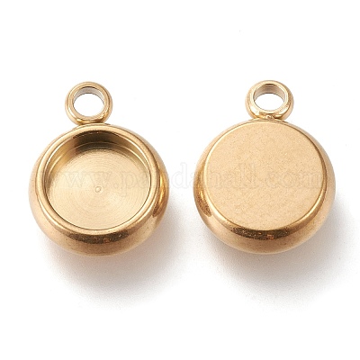 Ионное покрытие (ip) нержавеющая сталь 304 подвеска кабошон оправа STAS-I162-01B-G-1