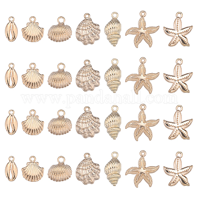 28 шт. 7 стиля подвески из сплава серии Ocean FIND-SC0006-23-1