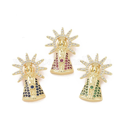 Латунные микро проложить кубического циркония подвески ZIRC-P106-47G-1