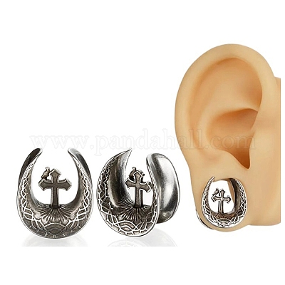 Латунные ушные манометры плоть туннели заглушки EJEW-P293-04B-AS02-1