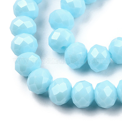 Стеклянные бусины с гальваническим покрытием  EGLA-A034-P8mm-A25-1