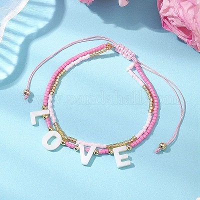 Двухслойные ожерелья и многорядные браслеты из стеклянных бусин SJEW-MZ00006-1