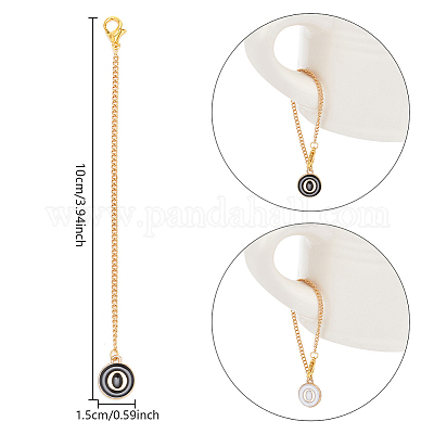 Плоские круглые подвески из эмалевого сплава с буквами AJEW-AB00184-15-1