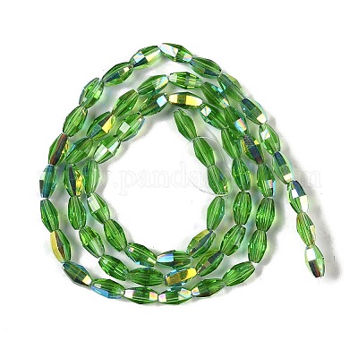 Стеклянные бусины с гальваническим покрытием  GLAA-Q101-03B-AB03-1