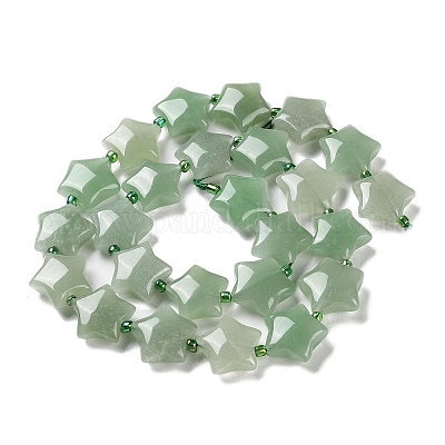 Естественный зеленый авантюрин бисер нитей G-NH0005-013-1