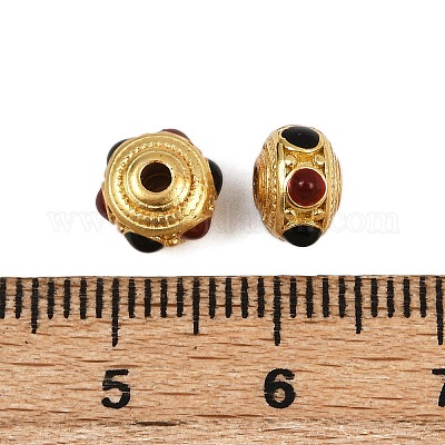 Матовые бусины из латуни цвета золота KK-L155-05B-01-1