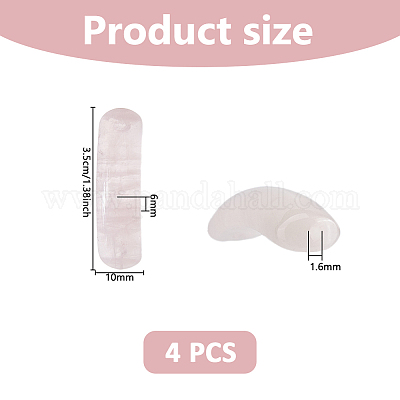 4 шт. изогнутые прямоугольные звенья из натурального розового кварца G-DC0001-55-1