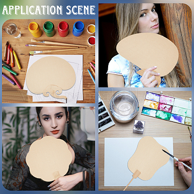 4 шт. 4 стиля бумажных вееров AJEW-GF0011-45B-1