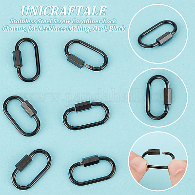 6 шт. подвески-замки с винтовым карабином из нержавеющей стали 304 STAS-UN0059-75B-1