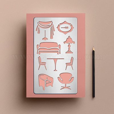 2шт 2 трафарета для резки из нержавеющей стали 304 DIY-FG0001-97-1