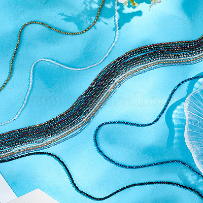 15 стиль 15 цвета гальванизированные стеклянные бусины нити EGLA-LT0001-05-1