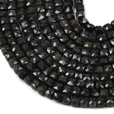 Природные иолит нитей бисера&nbsp;G-B171-A03-4x4mm-1