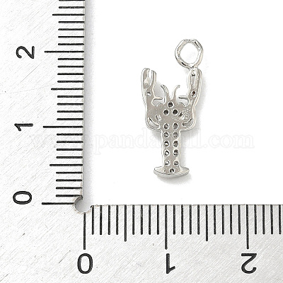 Латунные микропаве прозрачные подвески с фианитом KK-H528-04B-P-1