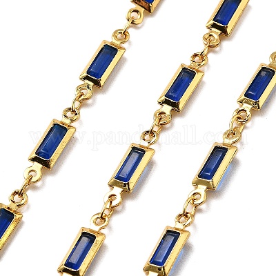 Прямоугольные звенья латунных стеклянных цепей CHC-R001-01G-01-1