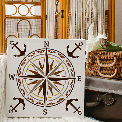 Wholesale FINGERINSPIRE Compass Stencils Template 30x30cm Plastic Compass Drawing  Painting Stencils Compass Anchor Pattern Reusable Stencils for Painting on  Wood 