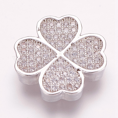 Латунные микро проложить кубического циркония бусы ZIRC-E119-81-1