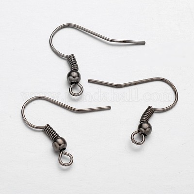 Gunmetal Earring Hooks With Horizontal Loop 22 Gauge Dangle