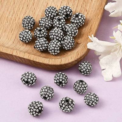 Бусины из сплава и страза RB-A034-10mm-A01B-1