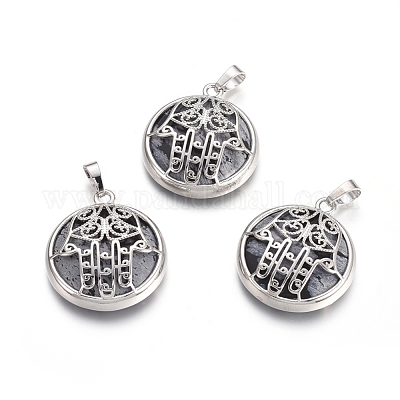 Естественно снежинка обсидиана подвески G-L512-J04-1