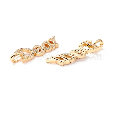 Латунные микропаве прозрачные подвески с фианитом ZIRC-Z019-33G-NR-1