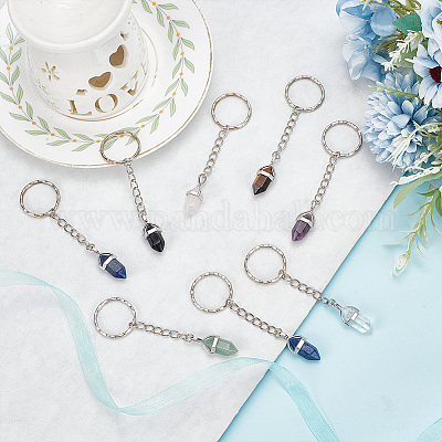 Пуля брелки из натуральных драгоценных камней KEYC-PH01495-1