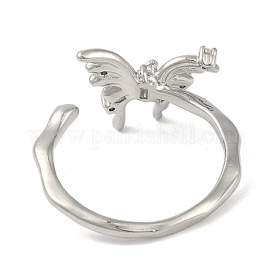 Манжеты из латуни с микро паве кубический цирконий для женщин RJEW-F164-02P-1