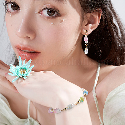 48 шт. 12 стиля подвески-коннекторы из акрила и натурального жемчуга PALLOY-CW00008-1