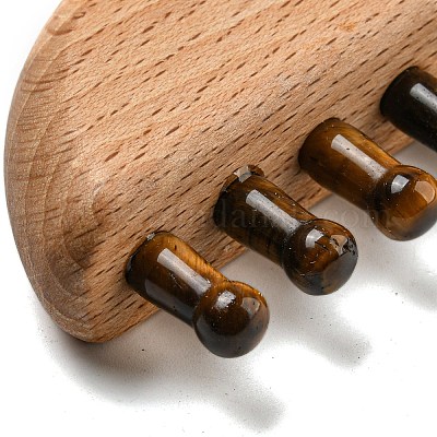 Натуральный массажер для кожи головы «Тигровый глаз» AJEW-G058-01B-1