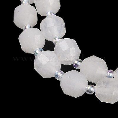 Гальванические нити из натурального белого лунного камня&nbsp;G-O201B-132F-1