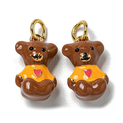 Подвески из латуни с покрытием из эмали KK-S366-02G-1