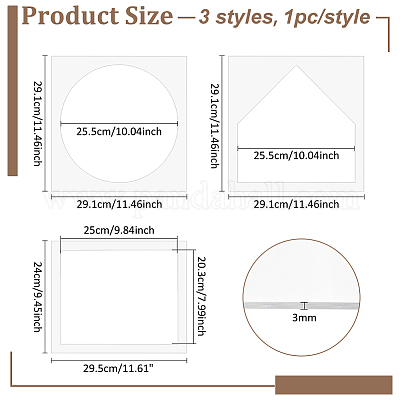 3шт 3 стиля акриловых форм AJEW-BC0007-78-1