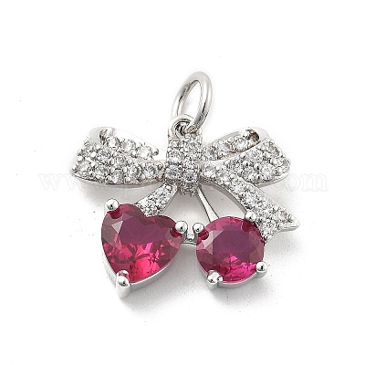 Латунные микропаве прозрачные подвески с фианитом KK-L228-38P-1