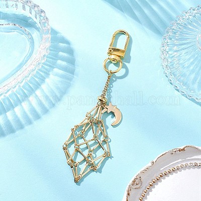 Латунный мешочек макраме пустой держатель для камня кулон украшение HJEW-JM03304-02-1