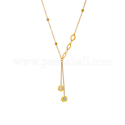 Кольцо с кисточкой и ожерельем из нержавеющей стали 304 с прозрачным кубическим цирконием FS-WG0B055-01-1