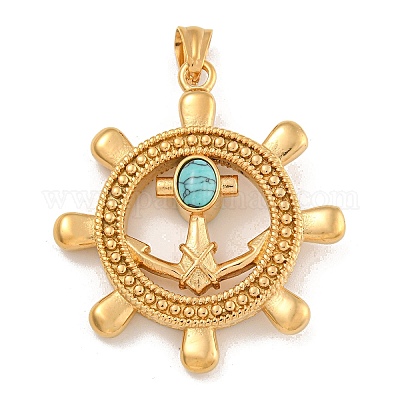 Большие подвески на руль из нержавеющей стали 304 и синтетической бирюзы STAS-D110-07G-1