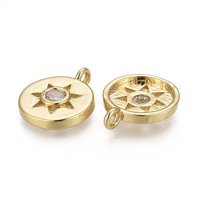 Латунные микропаве прозрачные подвески с фианитом KK-F821-23-1