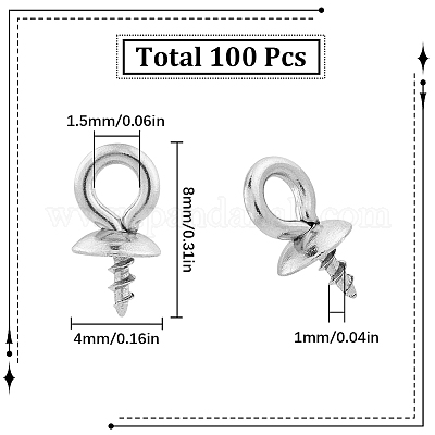 100 шт. 201 нержавеющая сталь винтовые скобы для колышков STAS-SC0005-93-1