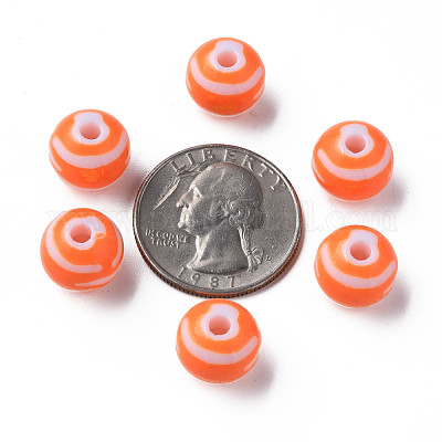 Непрозрачные полосатые акриловые бусины MACR-S373-27A-04-1