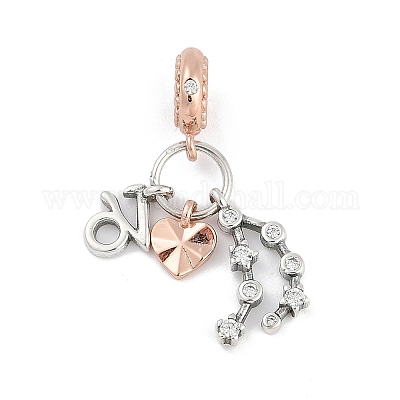 Латунные подвески с кубическим цирконием европейские бусины&nbsp;LS-KK-Q015-01M-1