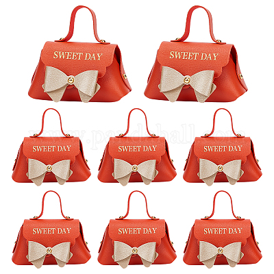 Складные магнитные сумки для свадебных конфет из искусственной кожи CON-WH0084-48G-03-1