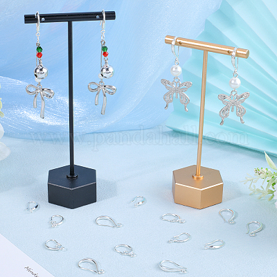 30 шт. 3 стиля стойки с покрытием из экологически чистой латуни крючки для сережек KK-BBC0010-18S-1