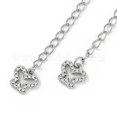 Латунные микро-паве кубические цирконии заканчиваются цепочками KK-U043-01P-1