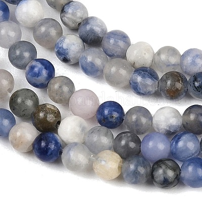 Естественно содалит круглый шарик нити&nbsp;G-E334-4mm-08-1